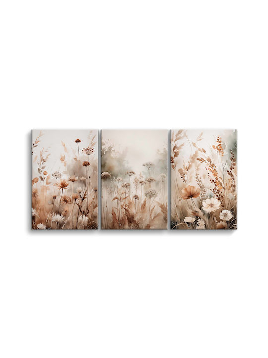 Decowalls Τρίπτυχος Πίνακας σε Καμβά 60x120cm