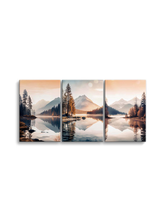 Decowalls Τρίπτυχος Πίνακας σε Καμβά 60x120cm