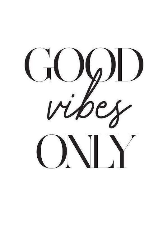Quote Poster Good Vibes Only Pst25161 30cm X 40cm Κορνίζα Σκούρο Φυσικό Ξύλου Καφέ