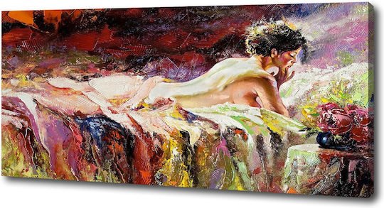 Gemälde Leinwand Innenraum Alltagsgebrauch Die Liegende Frau 125x50 cm Gemälde Leinwand Innenraum Alltagsgebrauch Die Liegende Frau 125x50 cm