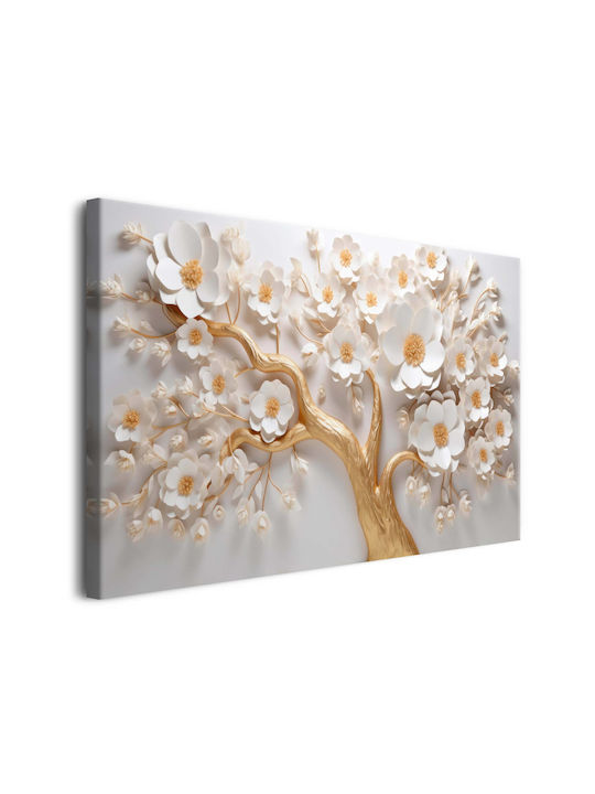 Fresce de Perete pentru Living Arborele de Aur al Fericirii 3D Floare de Magnolia 80x120