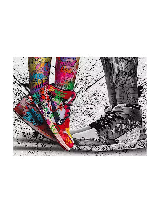 Poster Graffiti Sneakers Snk070 21cm X 30cm Λευκό Κάδρο Pvc 18x24