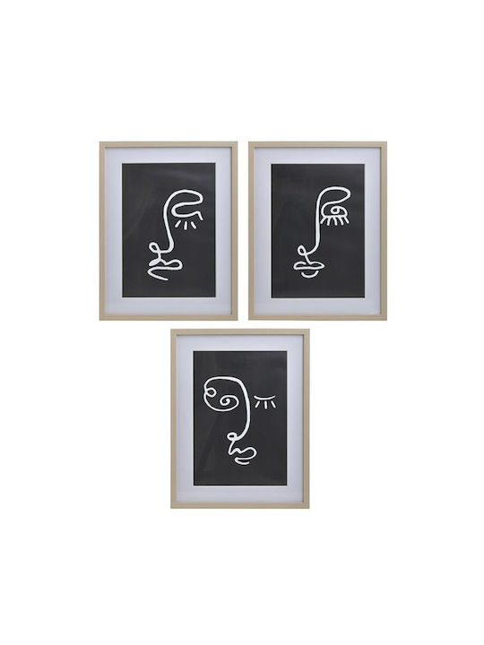 Inart Фигури Трикратен Картина Платнен 30x40см