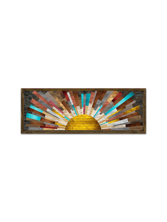 Megapap The Sun Πίνακας Ξύλινος 120x40cm