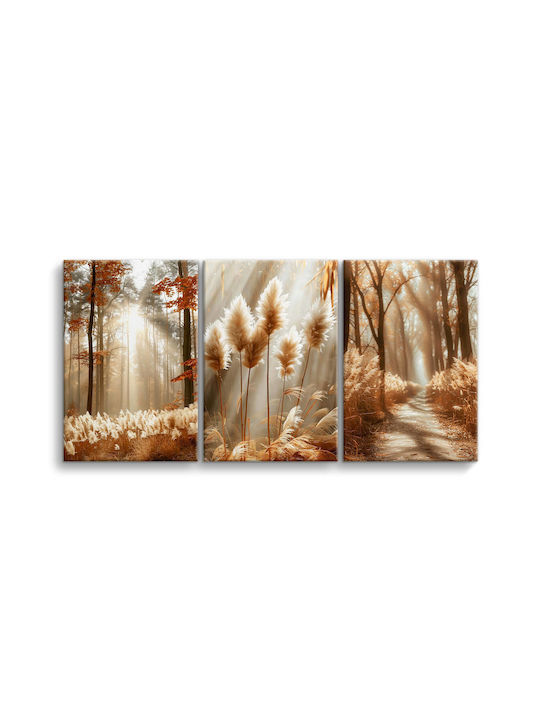 Decowalls Τρίπτυχος Πίνακας σε Καμβά 90x180cm