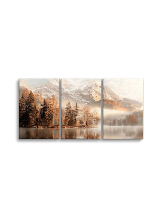 Decowalls Τρίπτυχος Πίνακας σε Καμβά 90x180cm