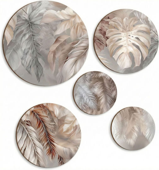 Tablouri Decorative Bej Frunze Monstera Pentru Perete Cameră Living Dormitor