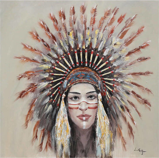 InTheBox Indian Girl Handmade σε Καμβά 90x90 cm