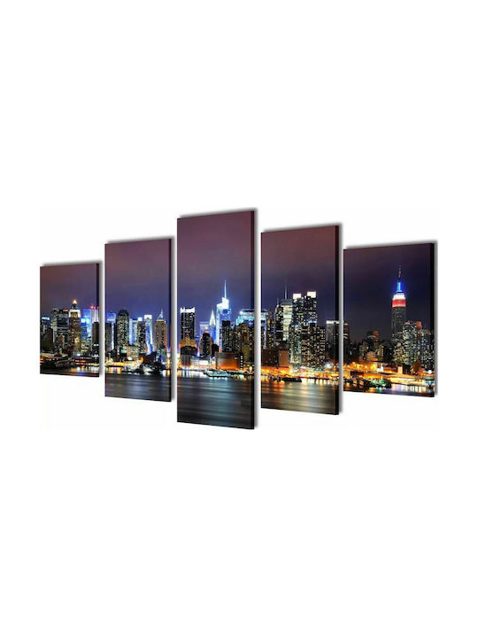 vidaXL Πεντάπτυχος Πίνακας σε Καμβά 200x100cm