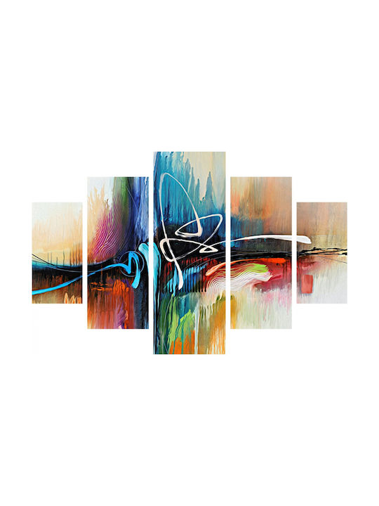 HomeMarkt Abstract Πεντάπτυχος Πίνακας Ξύλινος 56x92cm