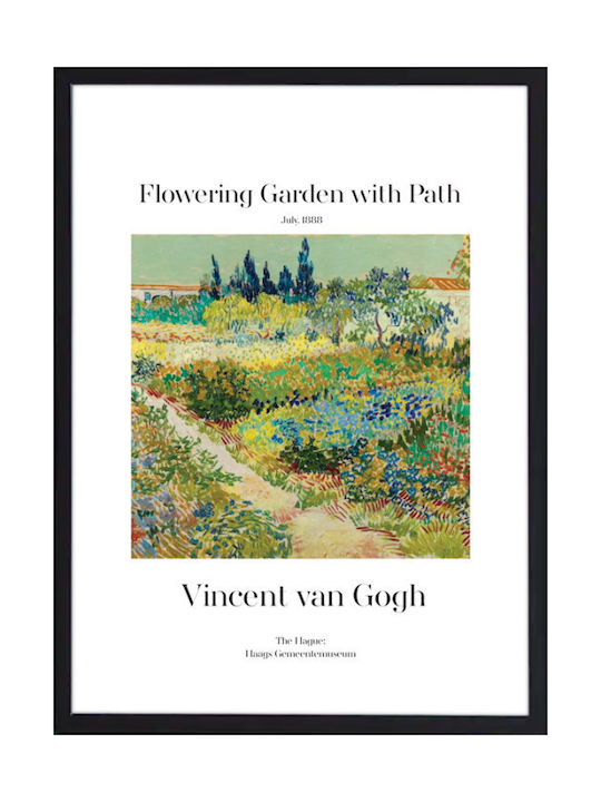 Walls Flowering Garden With Path Rahmen Kopie von Van Gogh Holz 20x30cm
