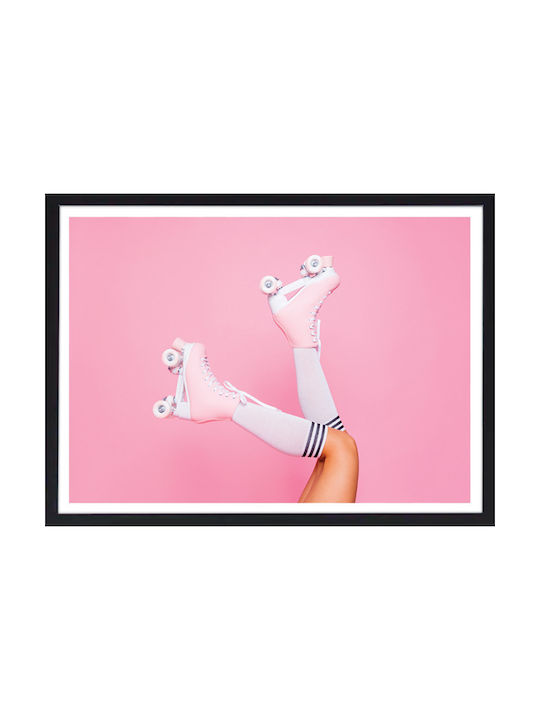 Walls Ροζ Roller Skates Κάδρο Ξύλινο 90x60cm