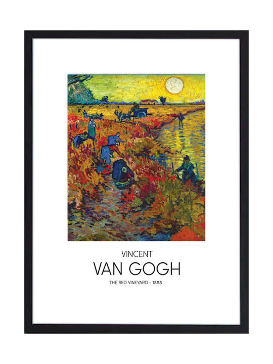 Walls The Red Vineyard Rahmen Kopie von Van Gogh Holz 20x30cm