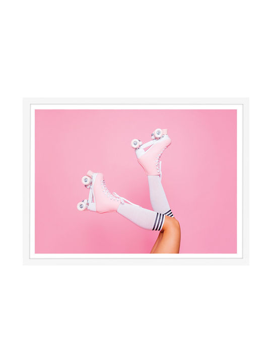 Walls Ροζ Roller Skates Κάδρο Ξύλινο 20x15cm