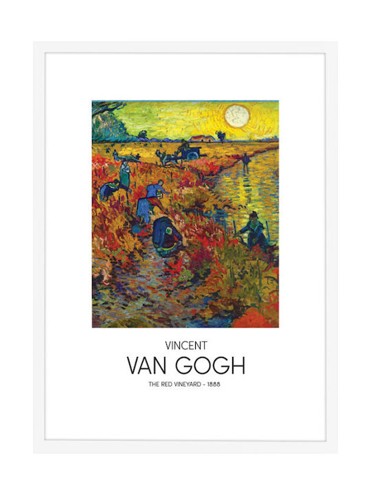 Walls The Red Vineyard Rahmen Kopie von Van Gogh Holz 20x30cm