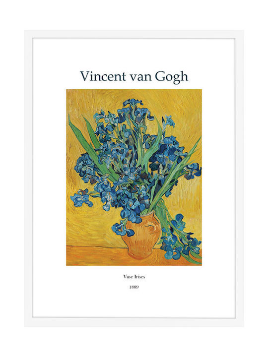 Walls "vase Irises" Rahmen Kopie von Van Gogh Holz 20x30cm