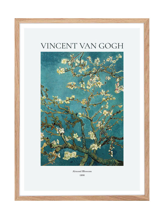 Walls "almond Blossom", 1890 Rahmen Kopie von Van Gogh Papier 20x30cm