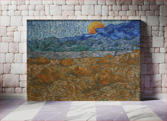 Wheat Sheaves Rising Moon;