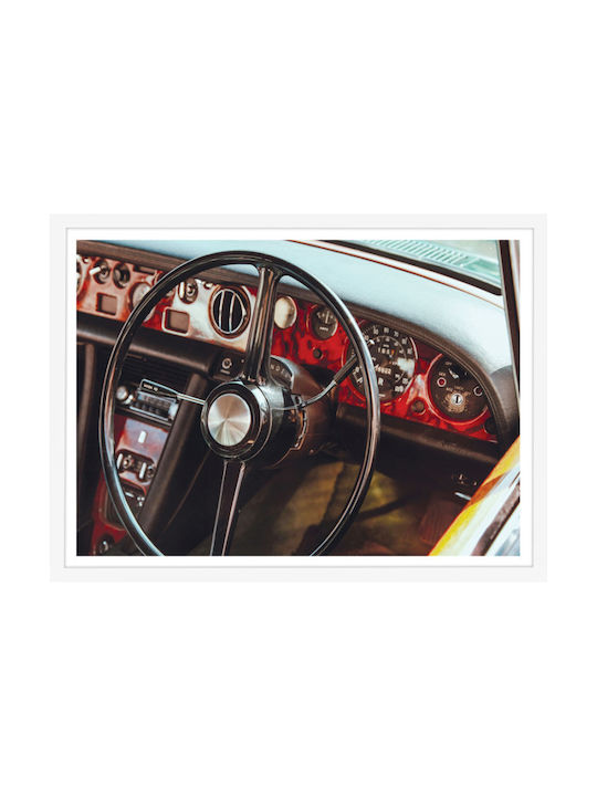 Walls Steering Wheel Rahmen Holz white frame 20x15cm