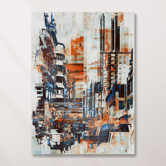 Canvas Painting Abstract City Knv2485 80cm X 120cm