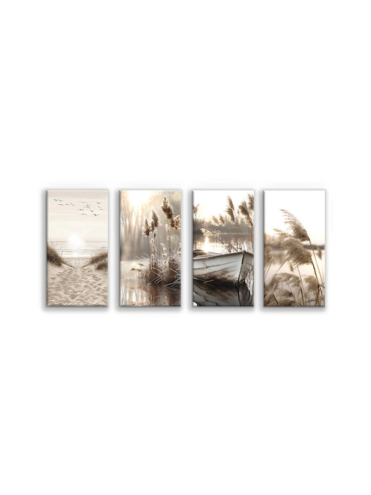 Decowalls Fourfold Painting on Canvas 80x160cm