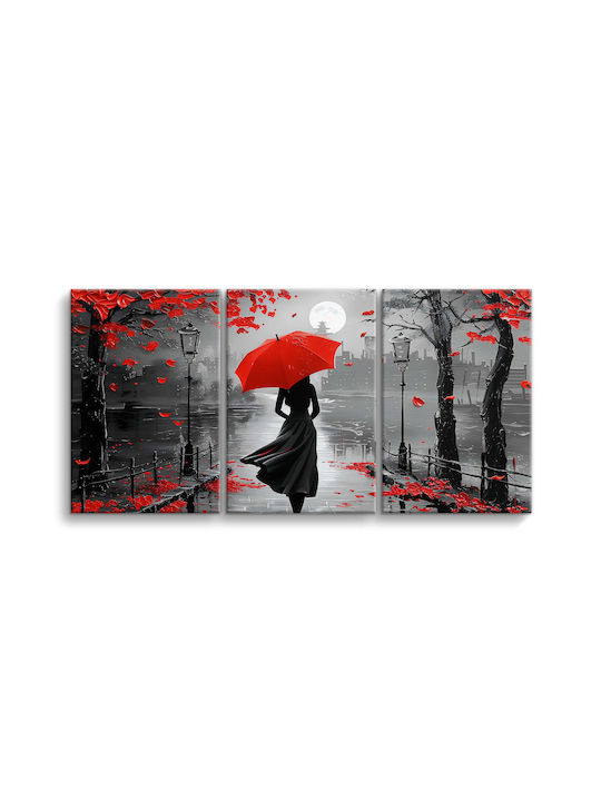 Decowalls Τρίπτυχος Πίνακας σε Καμβά 60x120cm