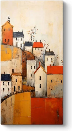 Megapap Houses On The Hill Πίνακας σε Καμβά 50x100cm