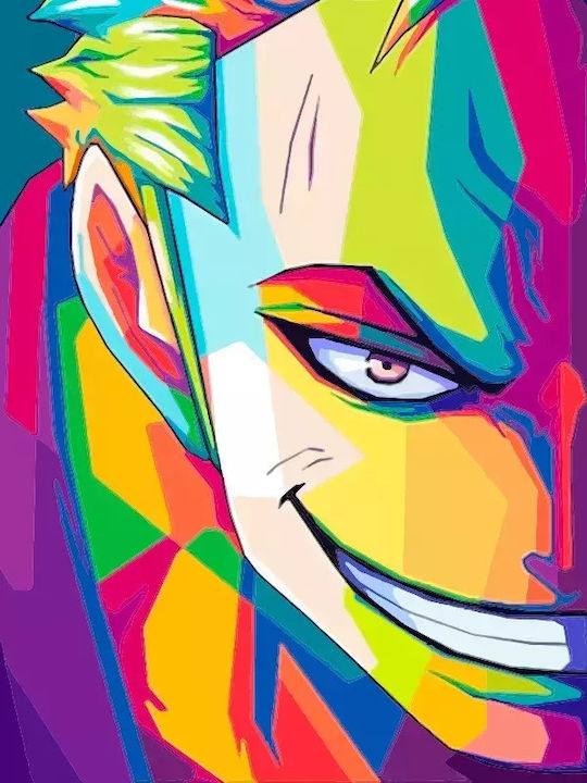 Poster One Piece Zoro An040a 21cm X 30cm Ramă din Lemn Negru