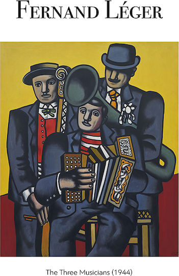 Poster Fernand Leger Three Musicians Art131 60cm X 90cm Φυσικό Ξύλινο Κάδρο