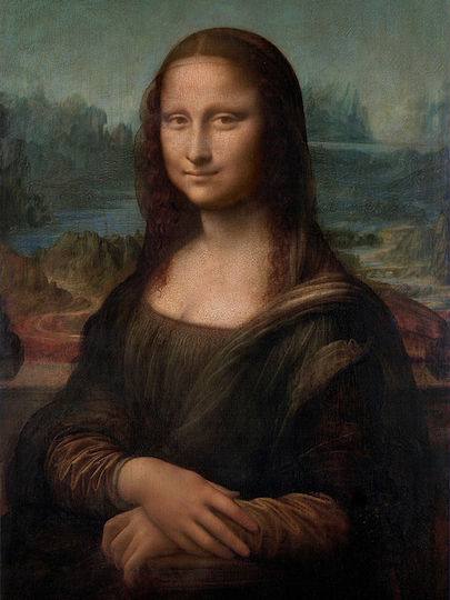 Постер Леонардо да Винчи Мона Лиза Art159 21см X 30см Черна Дървена Рамка