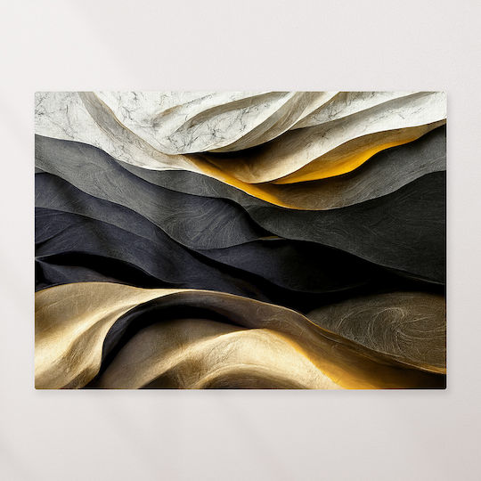Canvas Painting Abstract Design Gold Black Knv2553 80cm X 120cm