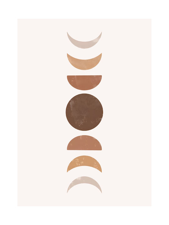 Poster Moon Geometry Pst178 21cm X 30cm Λευκό Κάδρο Pvc 18x24