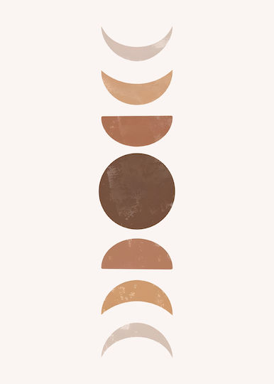 Poster Moon Geometry Pst178 21cm X 30cm Λευκό Κάδρο Pvc 18x24