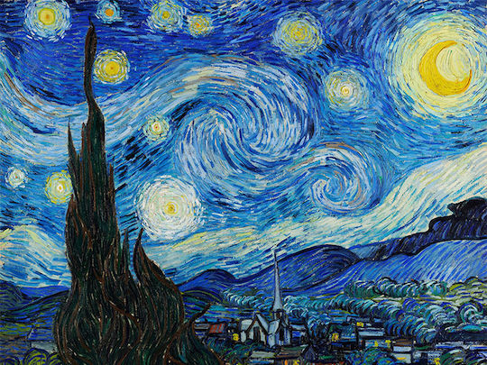 Poster Van Gogh Starry Night Art105 21cm X 30cm Λευκό Κάδρο Pvc 18x24