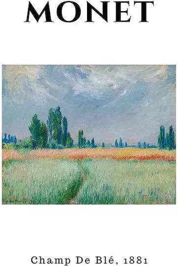 Poster Monet Champ De Ble Art010 21cm X 30cm Λευκό Κάδρο Pvc 18x24