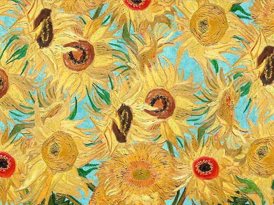 Poster Van Gogh Sonnenblumen Art109 21cm x 30cm Weißer Rahmen PVC 18x24