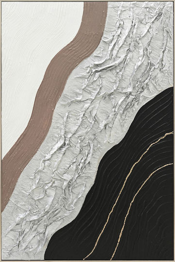 Wall Painting Abstract Fb94553.02 Frame Beige-canvas-handmade 82x4.5x122cm