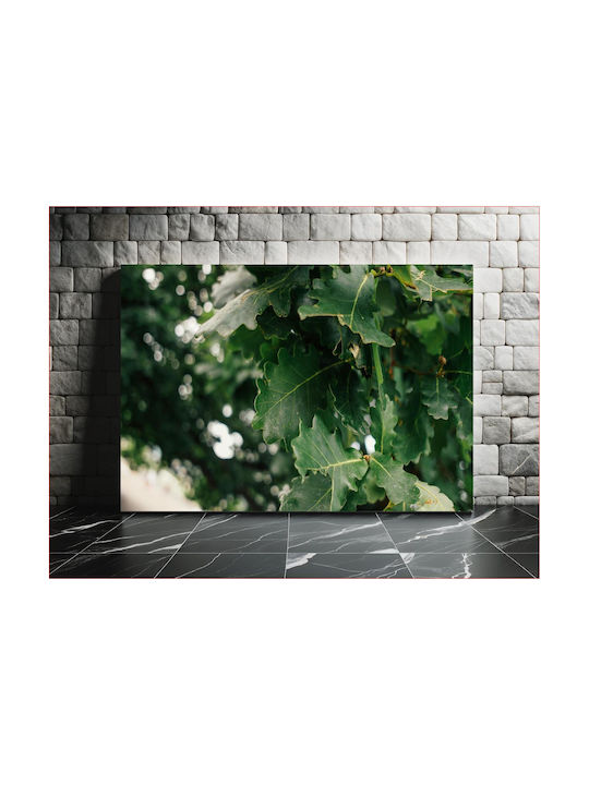 Πίνακας Close-up Green Oak Leaves Κοντινό Πλάνο Πράσινων Φύλλων Βελανιδιάς 120x80