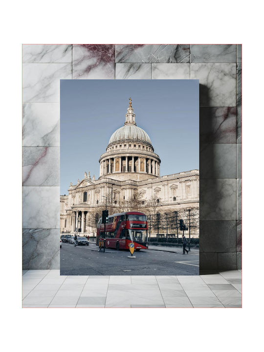Painting St Paul's Cathedral Red Double-decker Bus 80x120