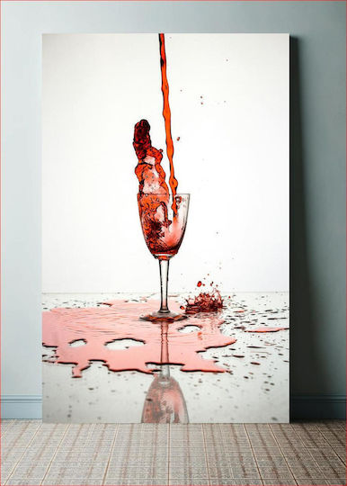 Splashing Red Wine In Glass Πιτσίλισμα Κόκκινου Κρασιού Σε Ποτήρι Γυάλινος