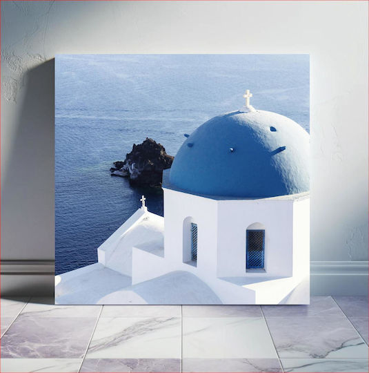 Santorini Church By The Sea Εκκλησία Της Σαντορίνης Δίπλα Στη Θάλασσα σε Καμβά Santorini Church By The Sea Εκκλησία Της Σαντορίνης Δίπλα Στη Θάλασσα σε Καμβά