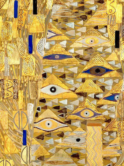 Poster Adele's Dress Details By Gustav Klimt Art154 30cm X 40cm Premium Μαύρο Ξύλινο Κάδρο