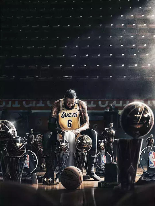 Poster NBA LeBron Trophies SNK064 40cm X 50cm Premium Black Wooden Frame