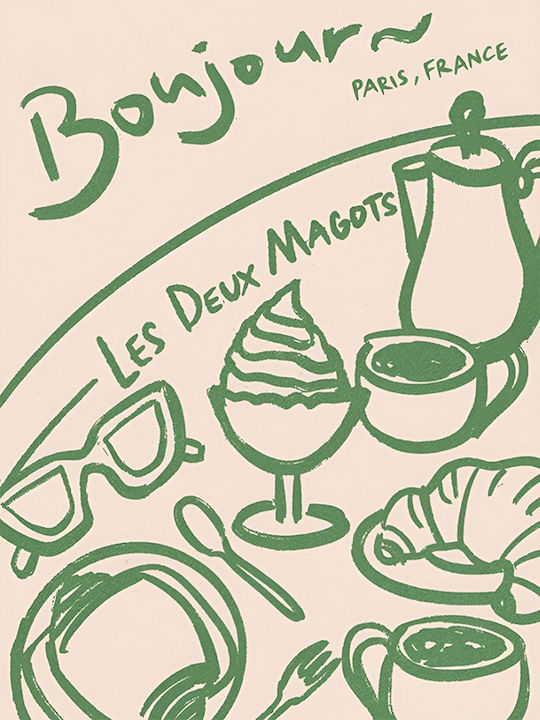Poster Morning Coffee Pst25327 60cm X 90cm Μαύρο Ξύλινο Κάδρο