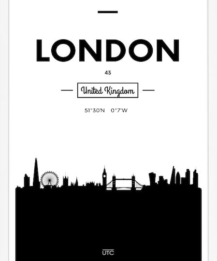 Афиши Poster Актуалности На Лондон Портер Бяла Кадър От Дърво Смърч 15x20см