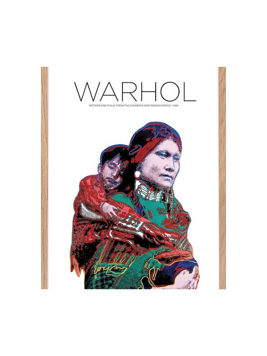 Poster Mother Child Poster Wooden Frame Saint 70x100cm