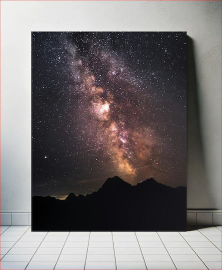 Starry Night Sky Over Mountains Έναστρος Νυχτερινός Ουρανός Πάνω Από Βουνά