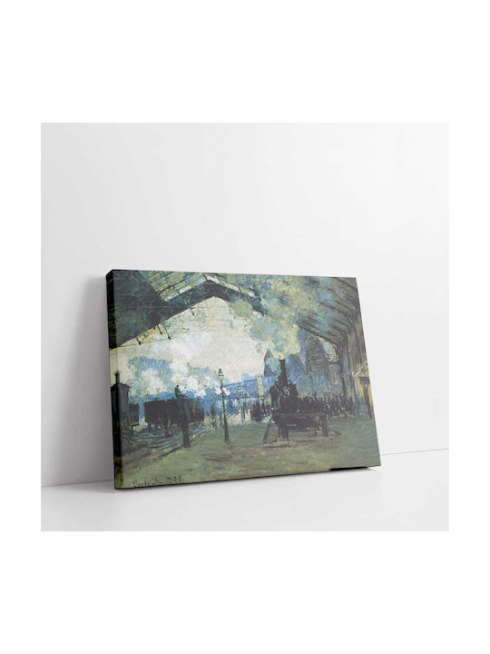 Καμβάς Oscar Claude Monet Ο Σιδηροδρομικός Σταθμός Του Saint Lazare Στο Παρίσι 77χ96