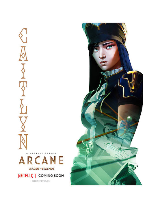 Gaming Poster Arcane League Legends Caitlyn Gm2400 21cm X 30cm White Frame Pvc