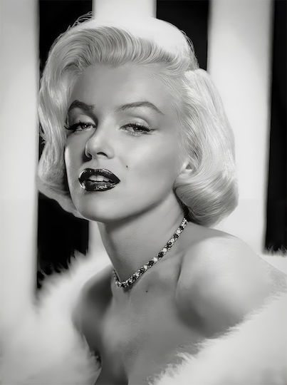 Poster Marilyn Monroe Prt086 30cm X 40cm Premium Μαύρο Ξύλινο Κάδρο